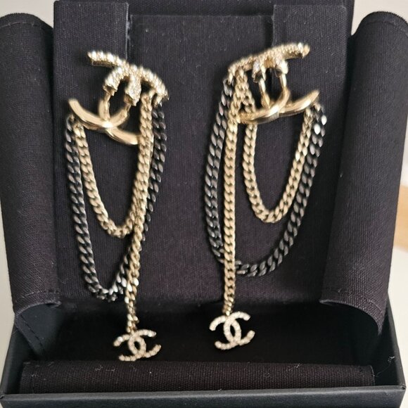 Authentic Chanel Dangly Earrings - Picture 1 of 4